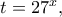 t = 27^x ,