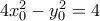 4x_0^2-y_0^2=4