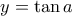 y = \tan a