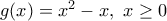 g(x)=x^2-x, \ x\geq 0