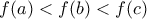 f(a)< f(b)< f(c)