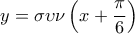 \displaystyle  
y = \sigma \upsilon \nu \left( {x + \frac{\pi }{6}} \right)
