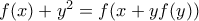 f(x)+y^{2}=f(x+yf(y))