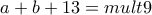 a+b+13=mult 9