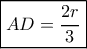 \boxed{AD = \frac{{2r}}{3}}
