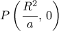 P\left ( \dfrac {R^2}{a} ,\, 0 \right ) 