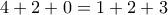 4+2+0=1+2+3