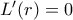 L'(r)=0