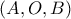 \left( {A,O,B} \right)