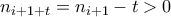 n_{i+1+t} = n_{i+1} - t > 0 n_{i+1+t} = n_{i+1} - t > 0