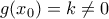 g(x_0)=k \neq 0