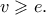v \geqslant e.