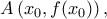 \displaystyle A\left( {{x_0},f({x_0})} \right),