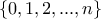 \{0,1,2,...,n\}