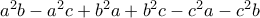 a^{2}b-a^{2}c+b^{2}a+b^{2}c-c^{2}a-c^{2}b