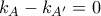 k_A-k_{A'}=0 k_A-k_{A'}=0