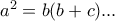 a^2=b(b+c)...