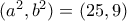 (a^2,b^2)=(25,9)