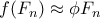 \displaystyle{f(F_n)\approx \phi F_n}
