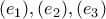\displaystyle{(e_1), (e_2), (e_3) }