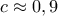 c\approx 0,9