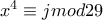 x^4\equiv{j}mod29