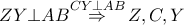 ZY\bot AB\overset{CY\bot AB}{\mathop{\Rightarrow }}\,Z,C,Y