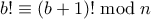 b! \equiv (b+1)! \bmod n