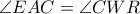 \angle EAC=\angle CWR