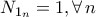 N_{1_n}=1,\forall\, n N_{1_n}=1,\forall\, n