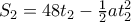 S_2=48t_2-\frac{1}{2}at_2^2