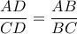 \dfrac{AD}{CD}=\dfrac{AB}{BC}