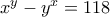 x^y-y^x=118