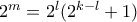 2^{m}=2^{l}(2^{k-l}+1) 2^{m}=2^{l}(2^{k-l}+1)