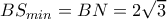 BS_{min} =BN=2 \sqrt{3} BS_{min} =BN=2 \sqrt{3}