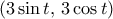 (3\sin t, \, 3\cos t)