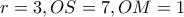 r=3 , OS=7 , OM=1 r=3 , OS=7 , OM=1