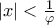 \left | x \right | < \frac{1}{\varphi}