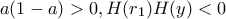 a(1-a)>0 , H(r_1)H(y)<0