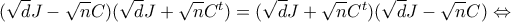 (\sqrt{d}J-\sqrt{n}C)(\sqrt{d}J+\sqrt{n}C^t)=(\sqrt{d}J+\sqrt{n}C^t)(\sqrt{d}J-\sqrt{n}C)\Leftrightarrow