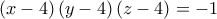 \left ( x-4 \right )\left ( y-4 \right )\left ( z-4 \right )=- 1 \left ( x-4 \right )\left ( y-4 \right )\left ( z-4 \right )=- 1