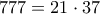 777=21 \cdot 37