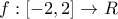 f: [-2,2] \to R