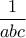 \displaystyle \frac{1}{abc}
