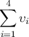 \displaystyle{\sum_{i=1}^{4}{\upsilon_i}
