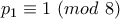 p_1\equiv1 \ (mod\ 8)