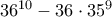 36^{10}-36\cdot35^{9}