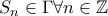 S_n \in \Gamma \forall n \in \mathbb{Z}