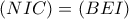 \left ( NIC \right )=\left ( BEI \right )