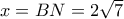x=BN= 2 \sqrt{7} 
